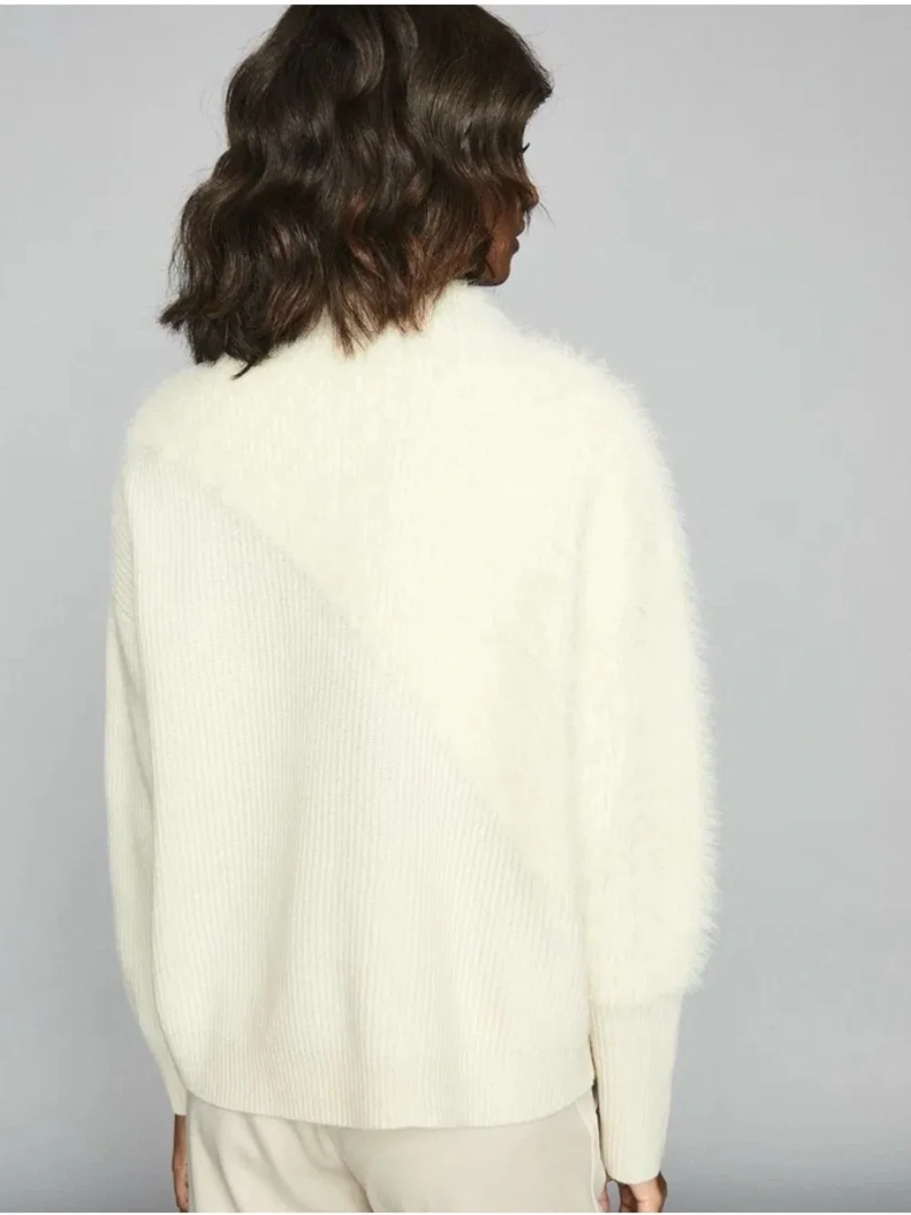 NWT REISS PAOLA NEUTRAL HUE TEXTURED WOOL/CASHMERE JUMPER SWEATER SIZE L - Picture 11 of 14